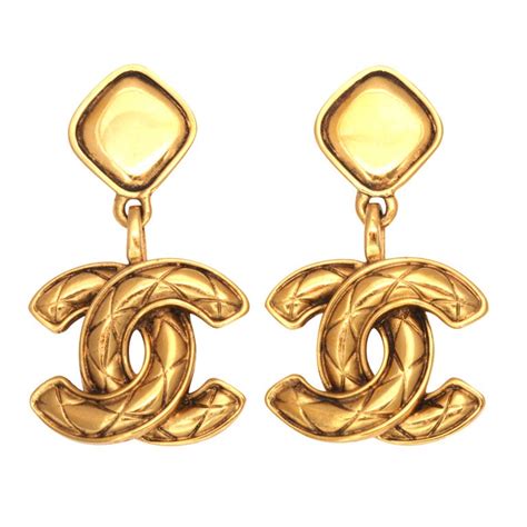 chanel quilted cc earrings|Chanel cc earrings price.